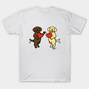 Chocolate Labrador and Yellow Labrador Best Friends T-Shirt